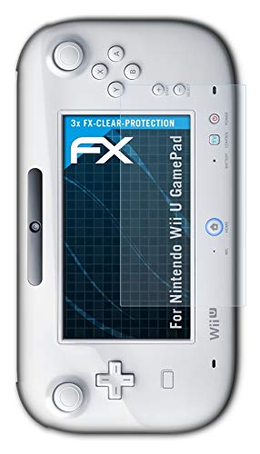 atFoliX Lámina Protectora de Pantalla compatible con Nintendo Wii U GamePad Película Protectora, ultra transparente FX Lámina Protectora (3X)