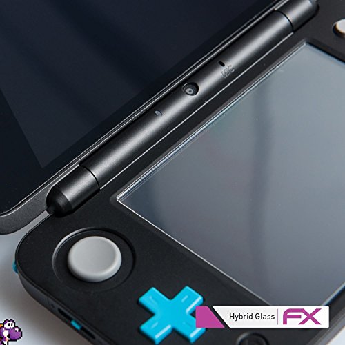 atFoliX Lámina Protectora de plástico Cristal compatible con Nintendo New 2DS XL Película Vidrio, 9H Hybrid-Glass FX Protector Pantalla Vidrio templado de plástico (Set de 1)