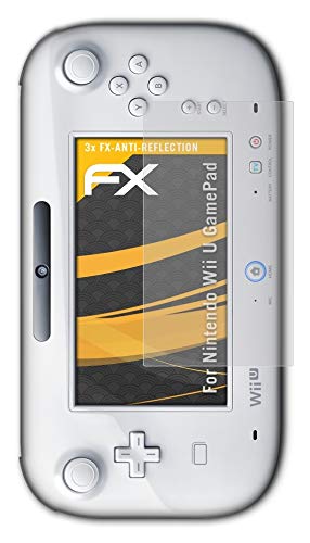 atFoliX Película Protectora compatible con Nintendo Wii U GamePad Lámina Protectora de Pantalla, antirreflejos y amortiguadores FX Protector Película (3X)
