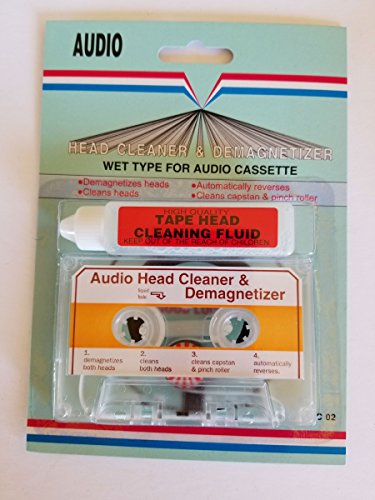 Audio cinta de casete limpiador de cabezal cartucho demagnetizer tipo húmedo para casa coche o portátil cubiertas