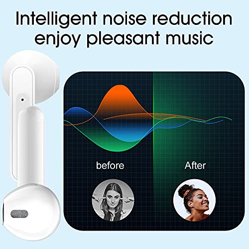 Auriculares inalámbricos Bluetooth 5.0 con cancelación de Ruido IPX5, Impermeables, micrófono Integrado en la Oreja, Auriculares de Sonido 3D, compatibles con Phone/Android