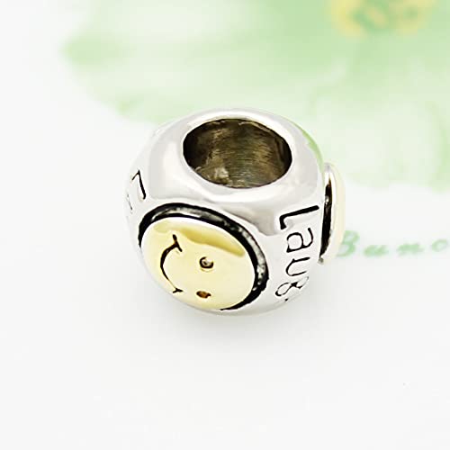 Auténtico Pandora 925 Colgante De Plata Esterlina Diy Smile Heart Live Love Laugh European Charm Bead Fit Pulsera