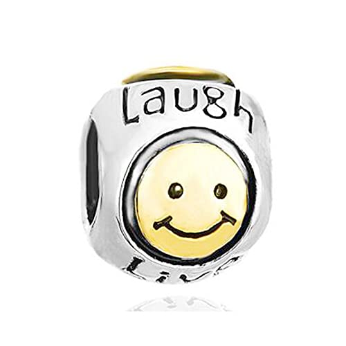 Auténtico Pandora 925 Colgante De Plata Esterlina Diy Smile Heart Live Love Laugh European Charm Bead Fit Pulsera