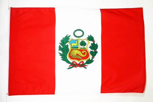 AZ FLAG Bandera de PERÚ 150x90cm - Bandera PERUANA 90 x 150 cm poliéster Ligero