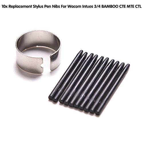 BAQI 10 Piezas de Repuesto ACK-20001 Puntas de lápiz óptico para Wacom Intuos 3/4/5 / Pro Bamboo CTE MTE CTL CTH