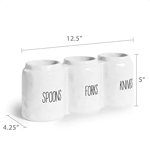 Barnyard Designs - Soporte para utensilios de cocina, picnic o fiestas, color blanco, juego de 3, 12,5 x 10,8 x 12,7 cm
