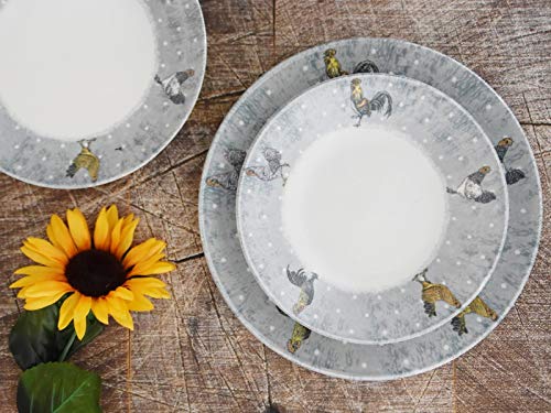 Barnyard Juego de 4 cuencos de gallo