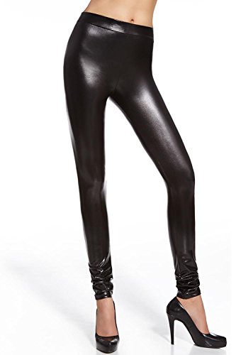 Bas Bleu Niki Clásicos Leggings Brillantes Efecto Mojado - Hechos En La UE, Negro,4