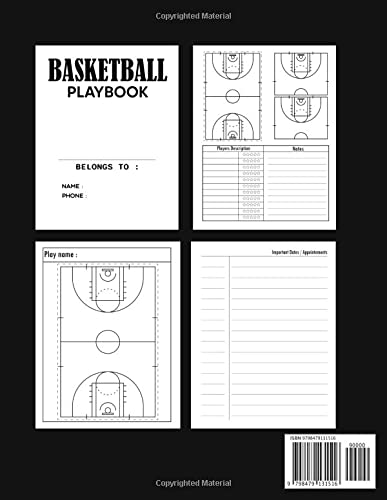 Basketball Coach Playbook: A Step-by-Step Guide on How to Lead Your Players, Manage Parents, and Select the Best Formation (Understand basketball) ... Blank Play Design Court Pages (Ball Texture)