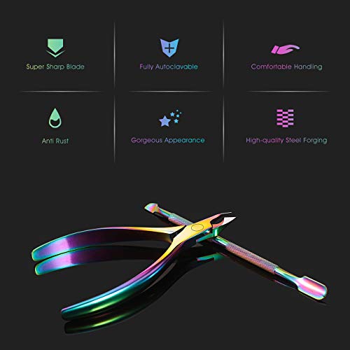 BEZOX Juego de cortaúñas para cutículas con juego de empujador de cutículas - Alicate para cutículas precisas y kit debajo del limpiador de uñas