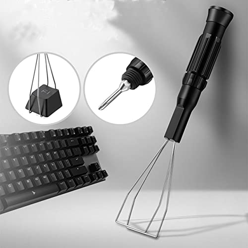 BigBigHundred Extractor de Teclas para Teclado mecánico Herramienta de extracción de Teclado Multifuncional 2 en 1 de Acero Inoxidable Removedor de Teclas para extraer el Teclado - Negro