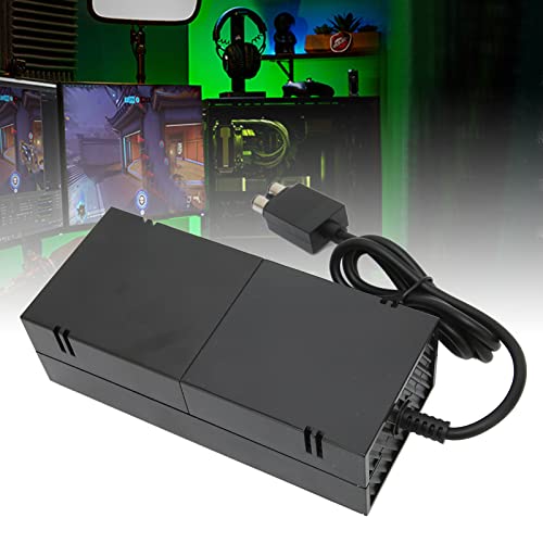 BigKing Adaptador de Corriente Negro Universal Game Fuente de alimentación Cargador de Consola ABS con Cable de alimentación Reemplazo de 100-240V Compatible con Xbox One(Normativa Europea)