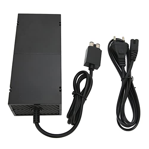 BigKing Adaptador de Corriente Negro Universal Game Fuente de alimentación Cargador de Consola ABS con Cable de alimentación Reemplazo de 100-240V Compatible con Xbox One(Normativa Europea)