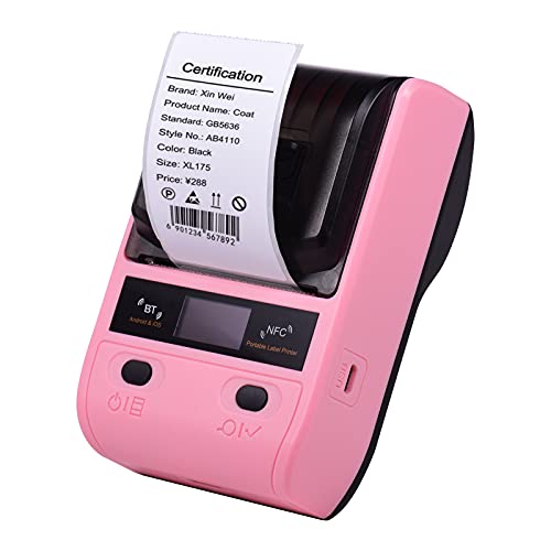 Bisofice Impresora térmica portátil de 58 mm Impresora inalámbrica de envío rápido para paquetes de envío Etiquetas de etiquetas de precio Soporte de conexión USB NFC BT Comando ESC/POS