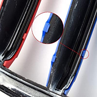 BizTech ® Insertos de rejilla de clip compatibles con BMW Series 3 GT Gran Turismo 2013-2016 9 vigas M Power M Sport Tech capó cubierta de rayas riñón
