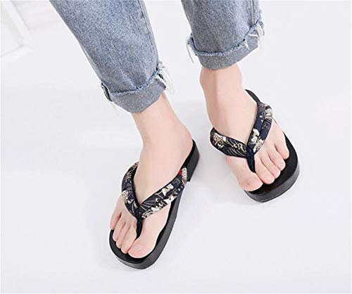 Black Sugar - Sandalias de geta mixtas de peces rojos, japoneses, sandalias de madera, zapatillas japonesas Yugata Samurai Tong con goma, para disfraz, adulto, Marrón (marrón), XX-Large