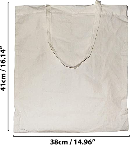 Bolsa tote de algodón natural, para ir de compras, 10 unidades Marfil blanco crema
