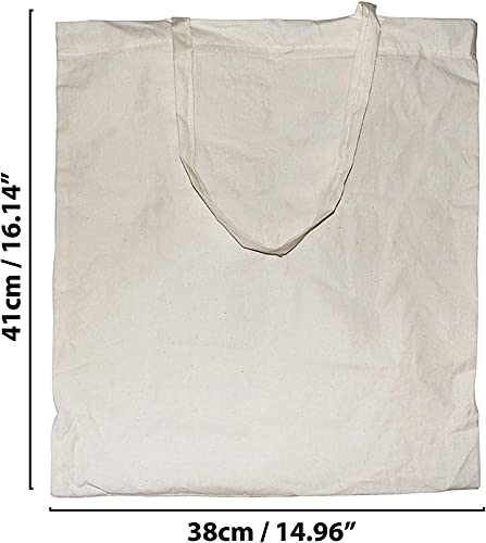 Bolsa tote de algodón natural, para ir de compras, 10 unidades Marfil blanco crema