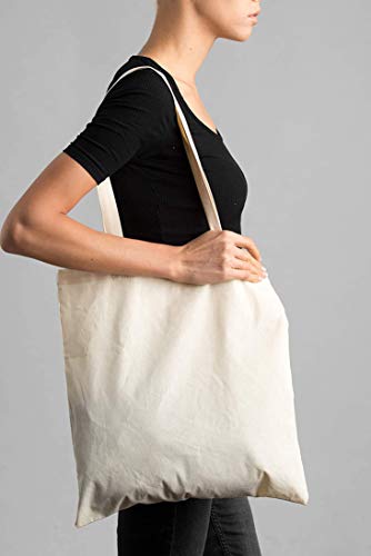 Bolsa tote de algodón natural, para ir de compras, 10 unidades Marfil blanco crema