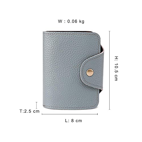 BRASS TACKS Leathercraft Tarjetero de Cuero Genuino para Mujer Cartera con 11 Ranuras para Tarjetas (Azul)