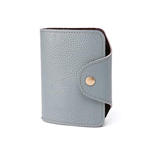 BRASS TACKS Leathercraft Tarjetero de Cuero Genuino para Mujer Cartera con 11 Ranuras para Tarjetas (Azul)
