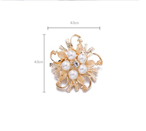 Broche Popular De Europa Y América Aleación De Diamantes De Imitación Perla Collar Femenino Flor Pin Accesorios Para Damas(Y-10)
