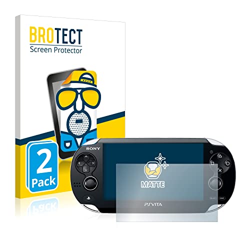 BROTECT Protector Pantalla Anti-Reflejos Compatible con Sony Playstation PS Vita (2 Unidades) Película Mate Anti-Huellas