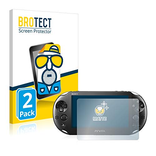 BROTECT Protector Pantalla Anti-Reflejos Compatible con Sony Playstation PS Vita Slim (2 Unidades) Película Mate Anti-Huellas