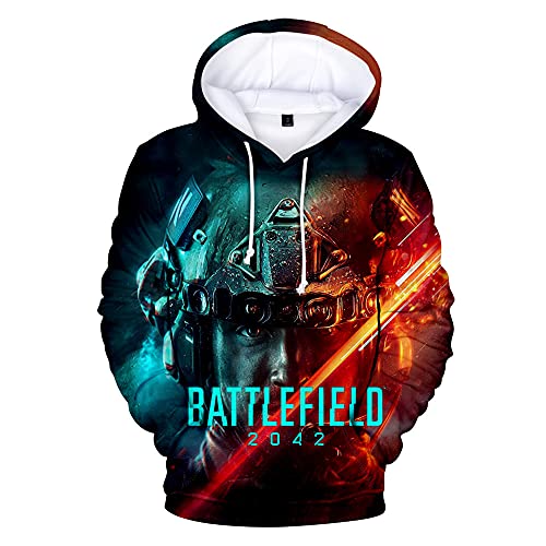 BSLNXNMA New Game Battlefield 2042 3D Hoodie Harajuku Clothing for Men And Women Sweatshirt Spring And Autumn Models, Ka08776, X-Small