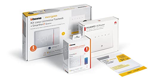 Bticino Termostato WiFi Inteligente Smarther2 with Netatmo SXW8002KIT, Integrado, Blanco + Router 4G WiFi + Voucher para SIM 4G Fastweb