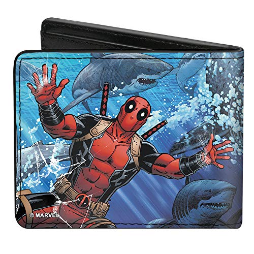 Buckle-Down Cartera Deadpool con hebilla para hombre, Deadpool, 4.0 x 3.5 EE. UU