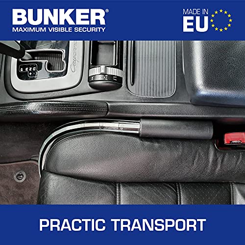 Bunker BA80N Antirrobo Coche Alta Gama Volante Asiento, Blindaje Articulado, Cierre Basculante Endurecido, Cable Acero Blindado, Universal Automóvil, SUV Furgoneta, Cerradura Alta Seguridad 3 Llaves