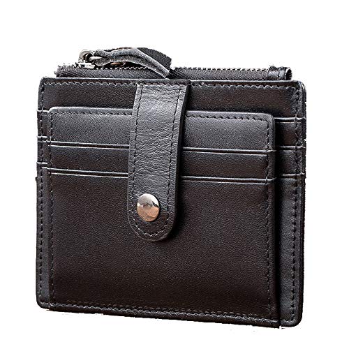 Buy and buy at Brandon Simple and Stylish Ultra-Thin Small Multi-Card Men's Leather Mini Wallet Coin Purse Card PackageBlackA