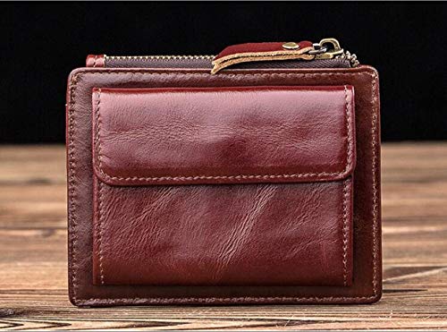 Buy and buy at Brandon Simple and Stylish Ultra-Thin Small Multi-Card Men's Leather Mini Wallet Coin Purse Card PackageBrownA