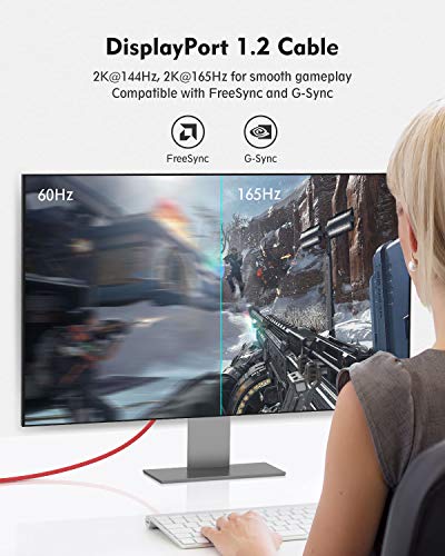 Cable DisplayPort 3m, Cable DP Admite 4K@60Hz, 2K@144Hz, 2K@165Hz, 3D, Compatible con FreeSync y G-Sync, Silkland Cable Display Port para 144Hz Monitor, 4K UHD TV, Pantalla y Tarjeta Gráfica