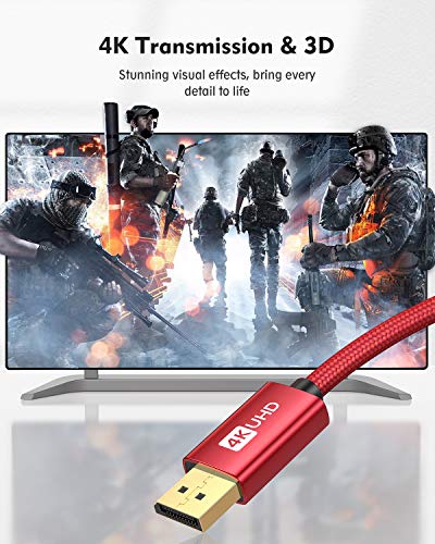 Cable DisplayPort 3m, Cable DP Admite 4K@60Hz, 2K@144Hz, 2K@165Hz, 3D, Compatible con FreeSync y G-Sync, Silkland Cable Display Port para 144Hz Monitor, 4K UHD TV, Pantalla y Tarjeta Gráfica