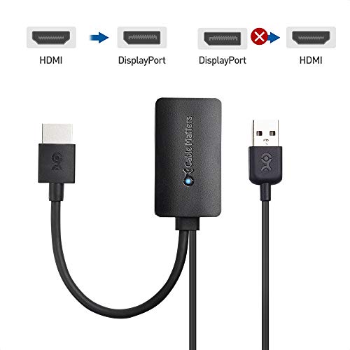 Cable Matters - Adaptador unidireccional de HDMI a DP para Ordenadores portátiles y de sobremesa (de HDMI 2.0 a DP 1.2) con resolución de vídeo 4K a 60 Hz, no Compatible con PS5 o Xbox Serie X/S
