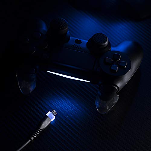 Cable micro USB, supersoft anti-nodo LED para mando PS4/PS4 Pro/PS4 Slim/Xbox One/Xbox One X controller