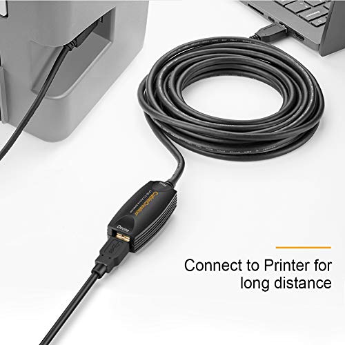 CableCreation Active USB A Extension Cable, 5M USB 3.0 Extender Cable Macho a Hembra con amplificador de señal, Compatible con Oculus Rift VR/Quest/Link, HTC Vive, PS VR Headset, Cámara etc. Negro