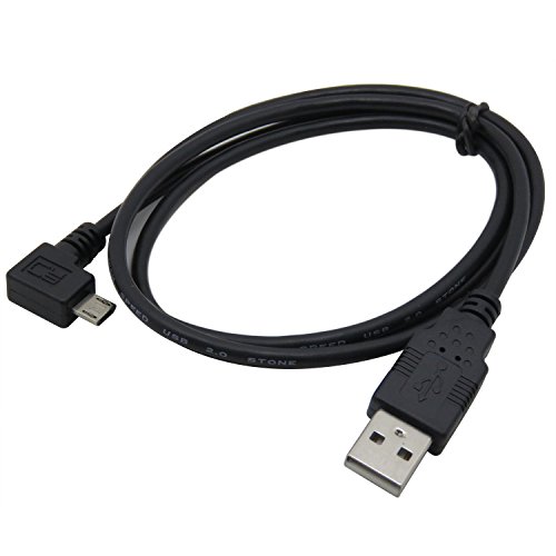 CableDeconn 150CM Left 90Degree Angled Micro USB Male to USB Data Charge Cable