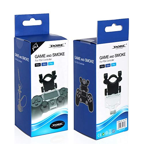 Cachimba PS4 - Soporte Boquilla Shisha para Mando de Consola Ps4 -Accesorios Cachimba - Game and Smoke - Soporte Cachimba para PS4 - Fabricado en Resistente Material ABS