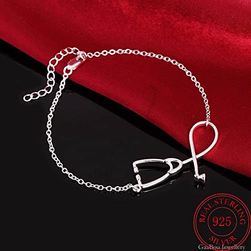 Cadena de plata Pulseras para mujer Charms Lucky Bangles Party Luxury, 1