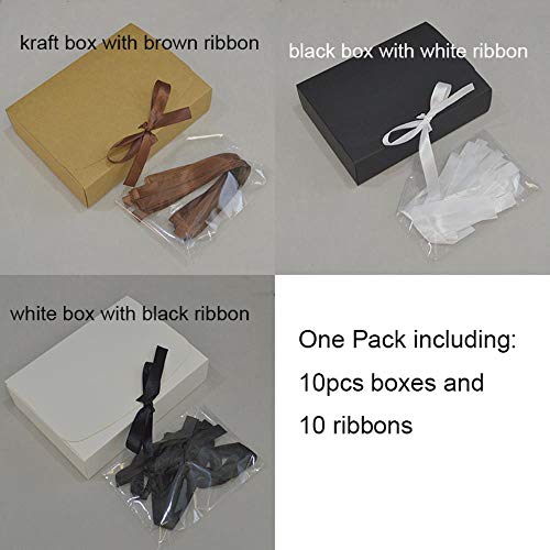 Caja de embalaje para cliente de 10 piezas Kraft grande caja de embalaje de regalo con cinta blanca cajas de embalaje de cartón cartón cartón cartón, costo de impresión 35 dólares, 18x12x2.5cm