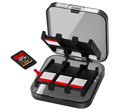 Caja de Juego Compatible con Nintendo Switch, para hasta 12 Juegos de Conmutador Nintendo, Organizador de Tarjeta de Juego, Estuche Transparente para Almacenar Game Cards (Negro # 2)