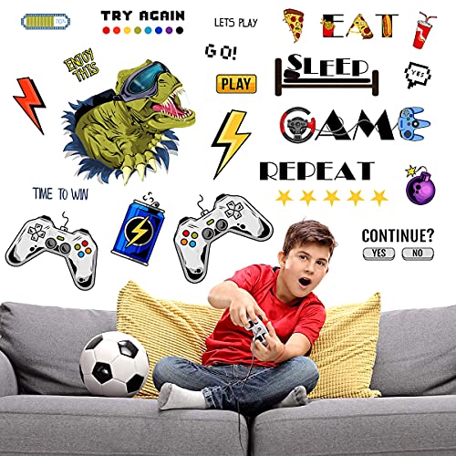 Calcomanías de pared de Game Zone, Boy Gamer Pegatinas de pared, pegatinas de pared de control de jugador, Pegatinas de pared para juegos Para Dormitorio Para Salón Sala De Juegos, Niño Wall Stickers
