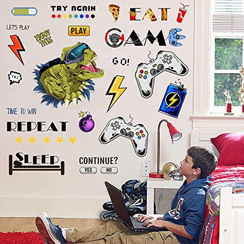 Calcomanías de pared de Game Zone, Boy Gamer Pegatinas de pared, pegatinas de pared de control de jugador, Pegatinas de pared para juegos Para Dormitorio Para Salón Sala De Juegos, Niño Wall Stickers