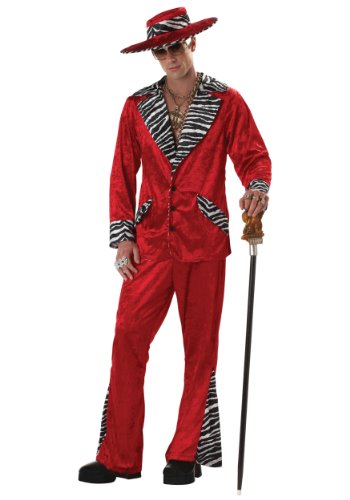 California Costumes - Rojo Disfraz de años 1970s chulo retro para hombre, talla L