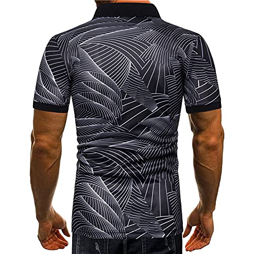 Camisa Polo Hombres Deportes Fitness Golf Béisbol Hombres Tshirt Casual Transpirable Hombres Shirt Verano Casual Hombres Camisa Deportiva Hombres E-Black XL