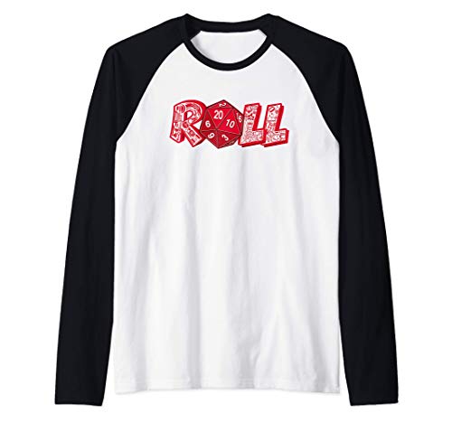 Camiseta Dado 20 para los amantes de los Juegos de Rol Camiseta Manga Raglan