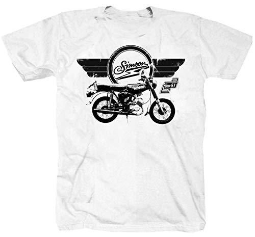 Camiseta S51 Simson S 51 Enduro MZ TS ETZ POS DDR Schwalbe Mofa Moped, color blanco Blanco M